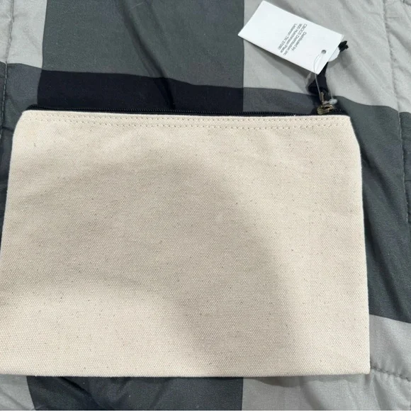 Canvas Makeup Pouch with Inspirational Quote - Cream - Picture 2 of 3